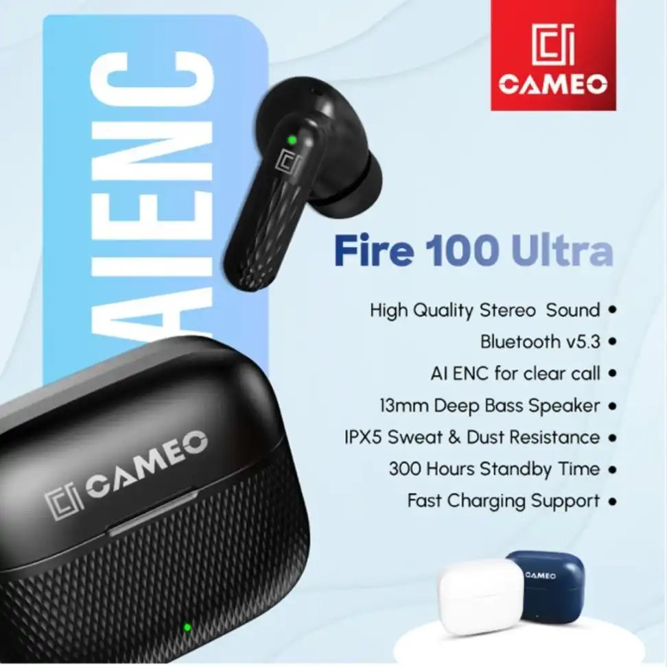 Product image of Cameo Fire100 Ultra |13mm Speaker | 30HRs Playing Time | Latency Mode, Deep Bass Sound
