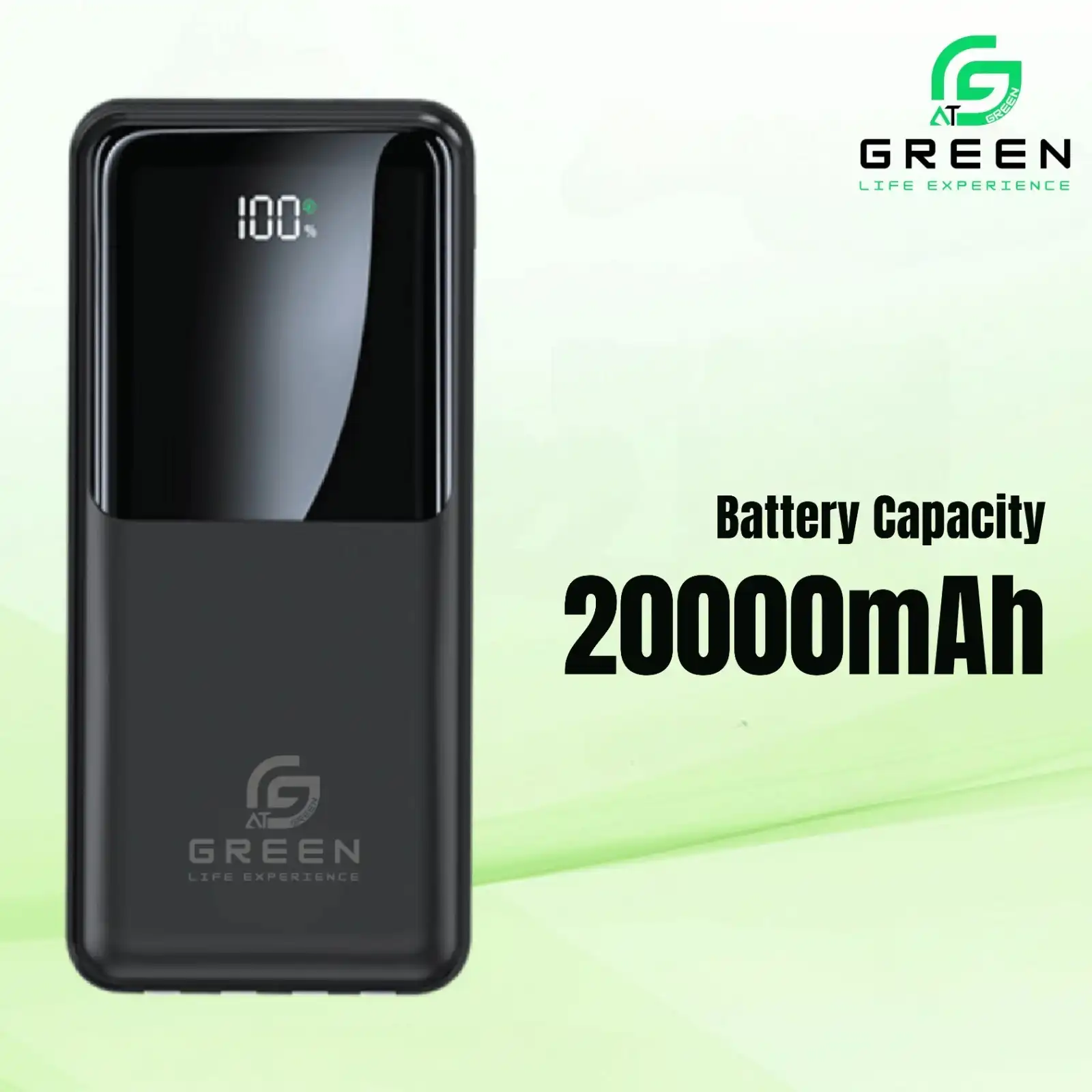 Product image of Green Turbo-20 20000mAh Fast Powerbank | 22.5W PD | Digital Display | NepoMart