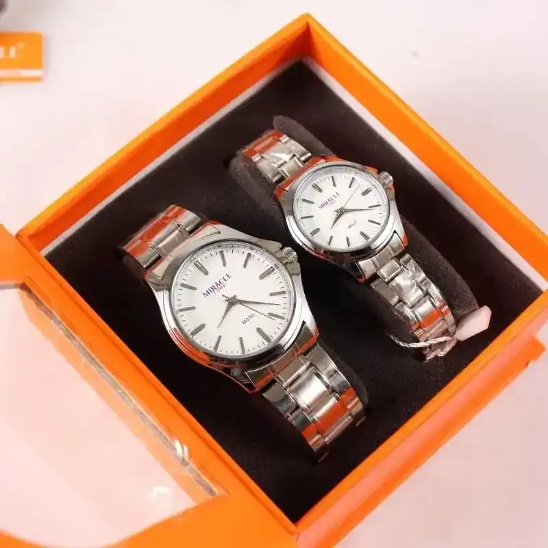 Product image of Miracle M030 Round Dial stainless Steel Couple watch without box.