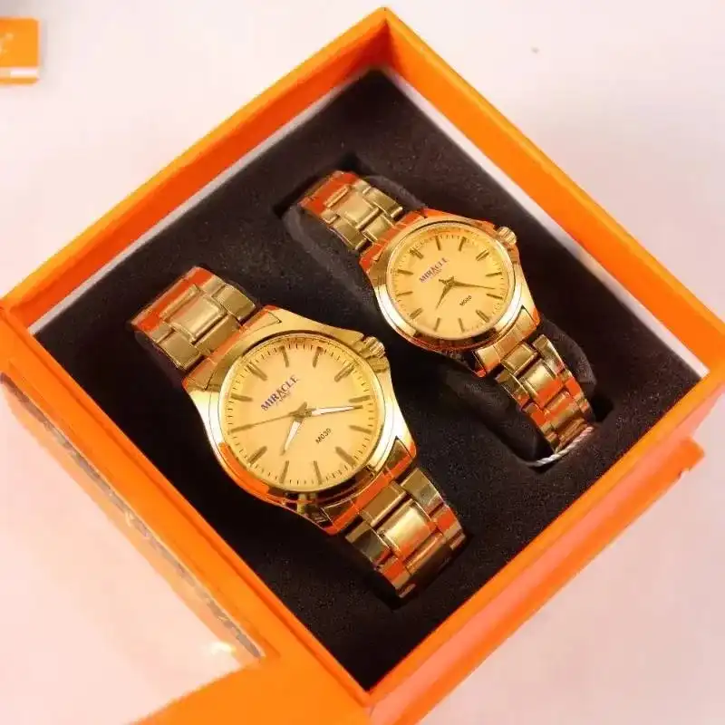 Product image of Miracle M030 Round Dial Golden Couple watch Without Box.