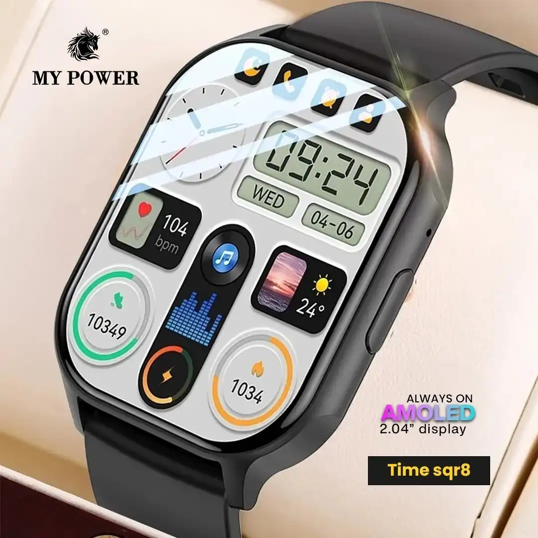Product image of Timesqr 8 Smart Watch – 2.04” Ultra HD AMOLED Display, Bluetooth 5.2, IP67 Waterproof Fitness Tracke