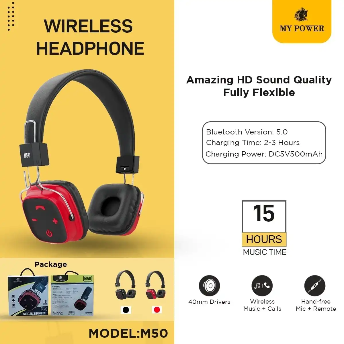 Product image of Bluetooth Headphone M-50