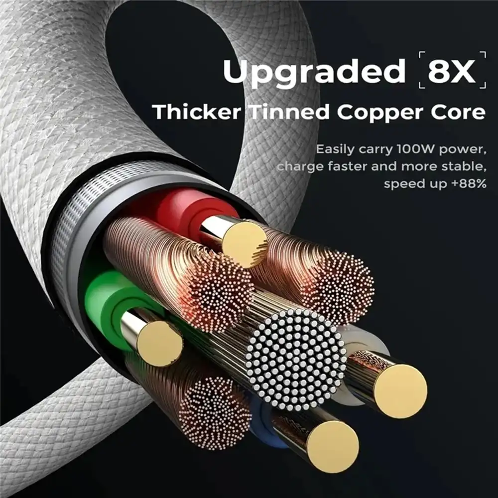 Product image of PD 60W Original USB-C to Type-C Cable for iPhone 15 Plus 16 Pro Max Dual Type C Fast Charging Braided Cable for S24 S25