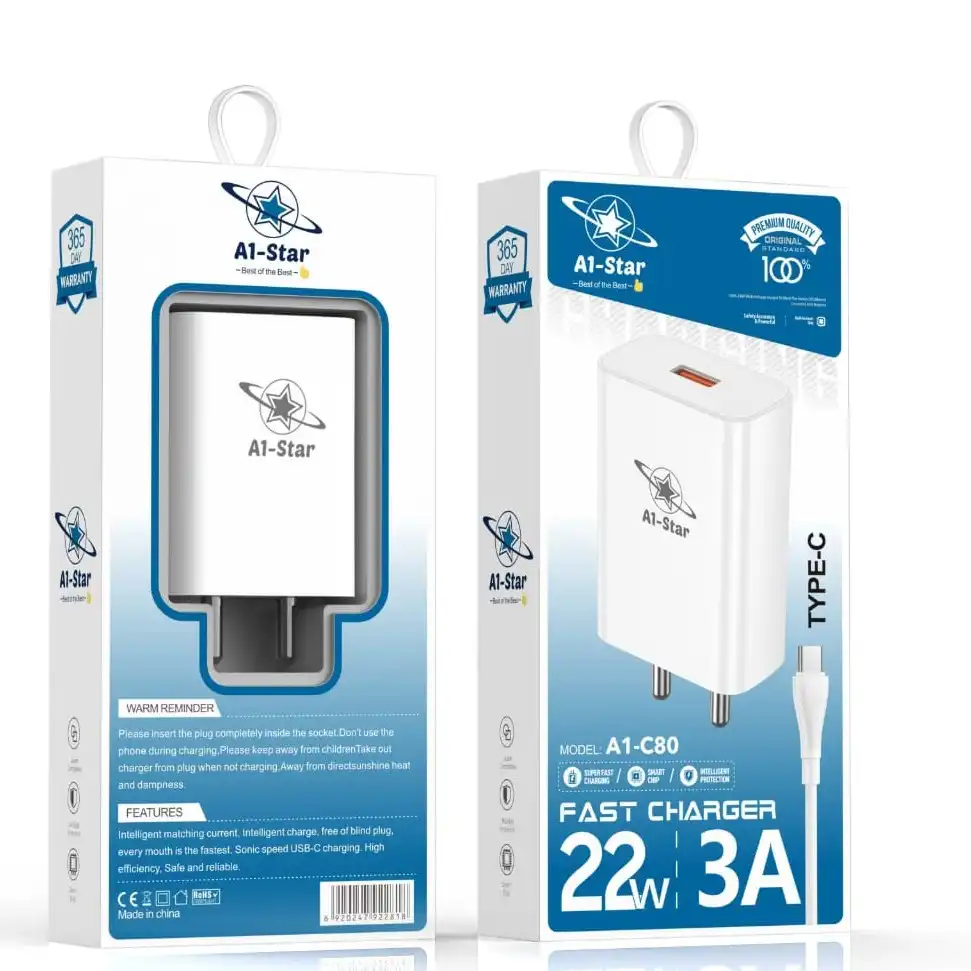Product image of Type-C A1-C80 Adapter – 22W Fast Charging