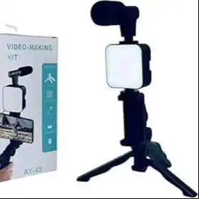 Product image of Mobile Vlogging Kit with Tripod, LED Light, Microphone & Phone Holder – Complete Smartphone Video Recording Kit
