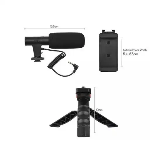 Product image of Mobile Vlogging Kit with Tripod, LED Light, Microphone & Phone Holder – Complete Smartphone Video Recording Kit