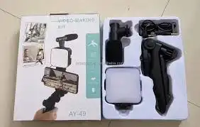 Product image of Mobile Vlogging Kit with Tripod, LED Light, Microphone & Phone Holder – Complete Smartphone Video Recording Kit