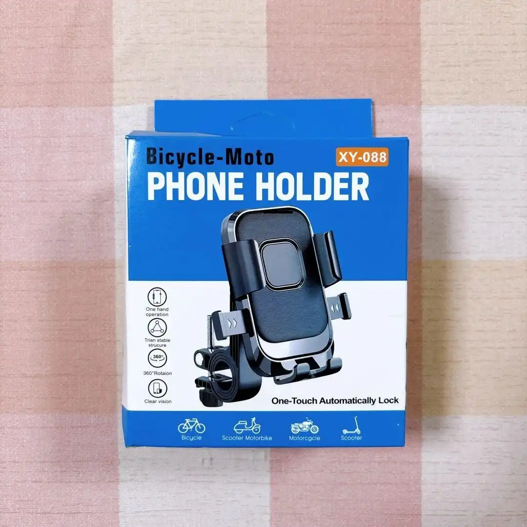 Product image of XY-088 Bicycle & Motorcycle Phone Holder – 360° One-Touch Auto Lock Mobile Mount