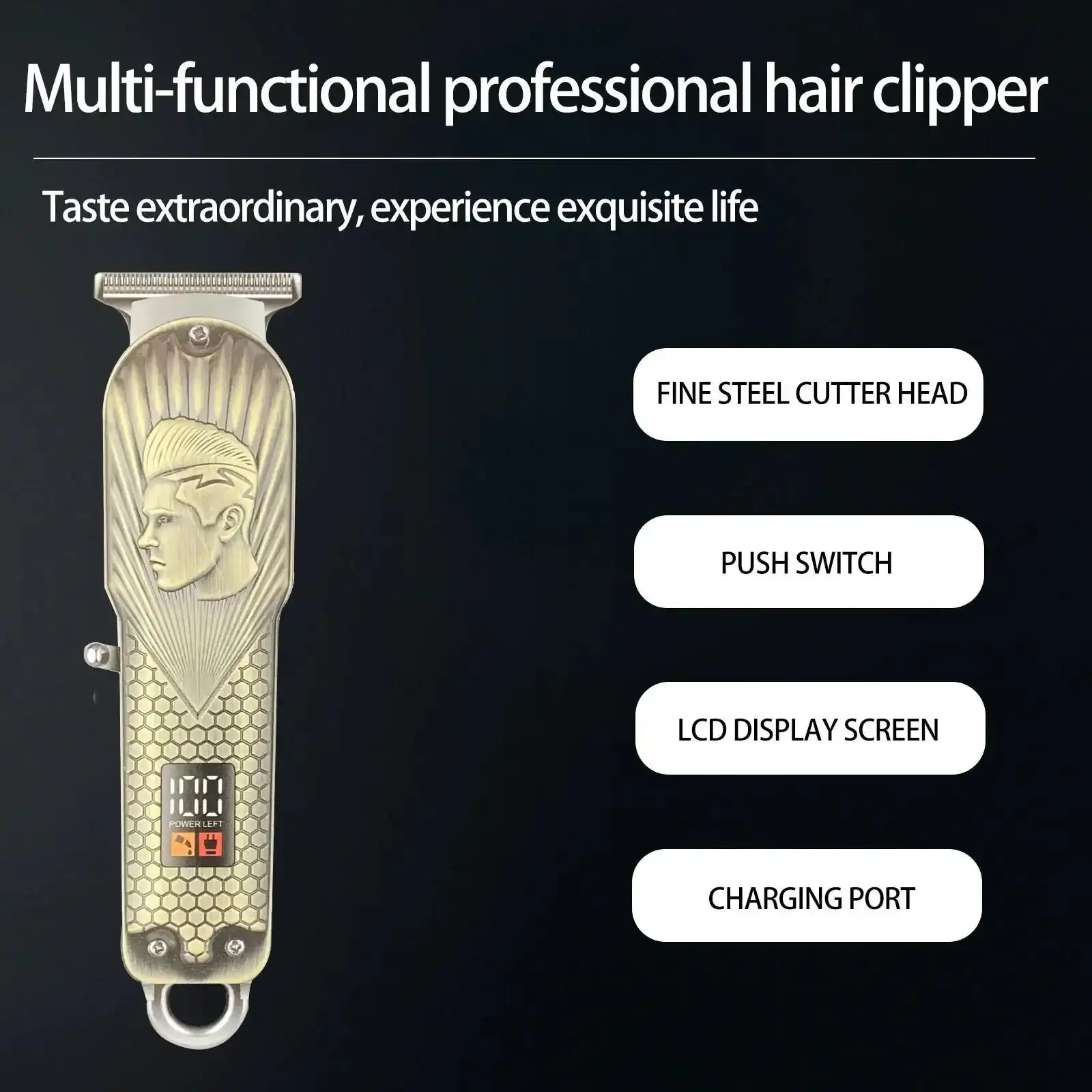 Product image of Professional Rechargeable Hair Trimmer – Type-C Fast Charging Cordless Beard & Hair Clipper