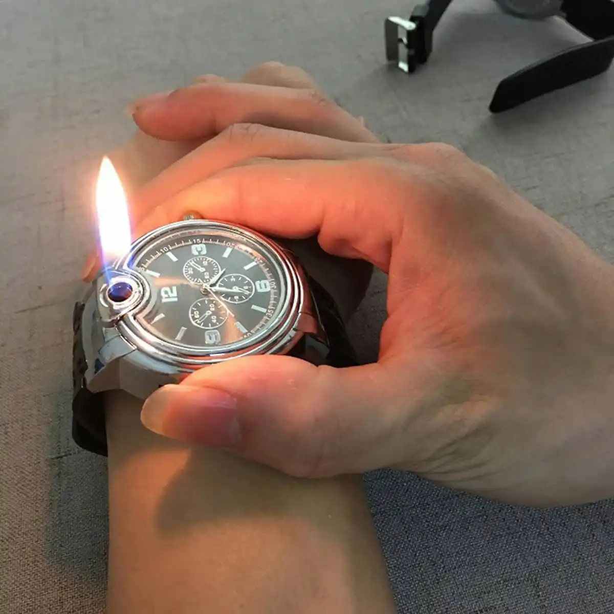 Product image of Fashion Lighter Quartz Wrist Watch – Refillable Gas Lighter Watch for Men with Quartz Movement