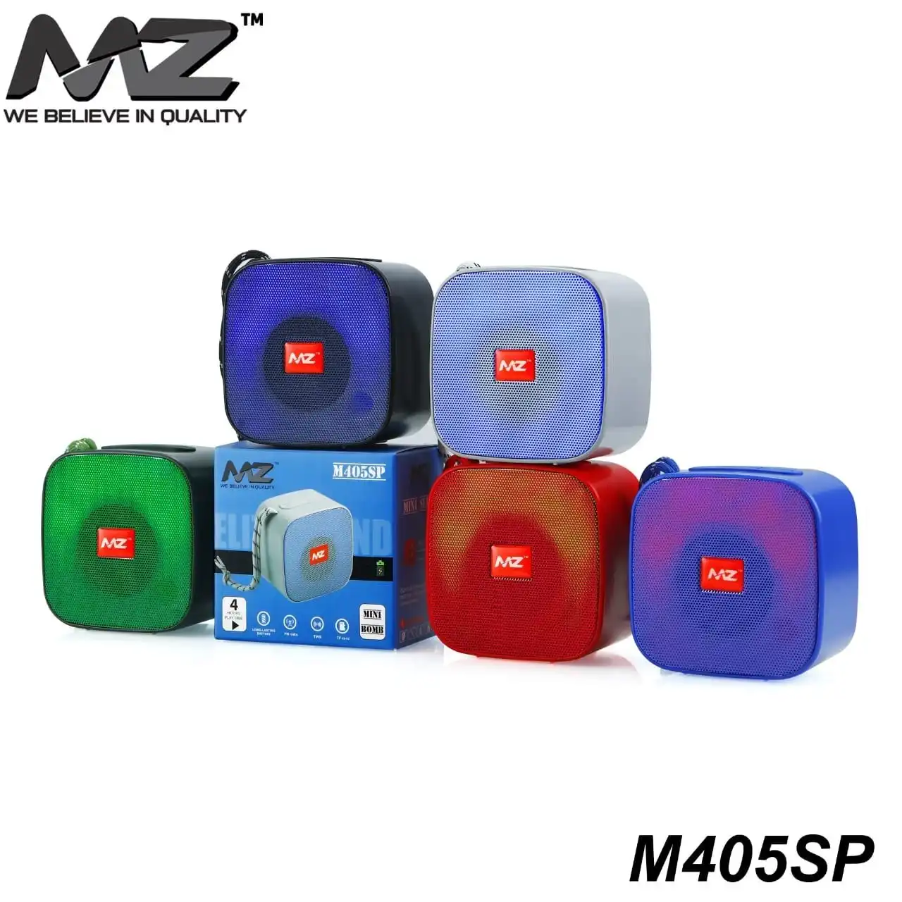 Product image of MZ Rectangular Bluetooth Speaker – Portable Wireless Speaker with Memory Card Support & USB Rechargeable