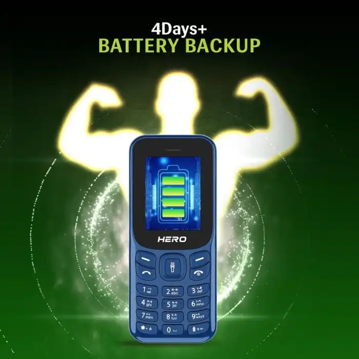 Product image of Lava Hero 2025 Dual SIM Keypad Phone – 1.8" Display, FM Recording, Bluetooth & 32GB Memory Support
