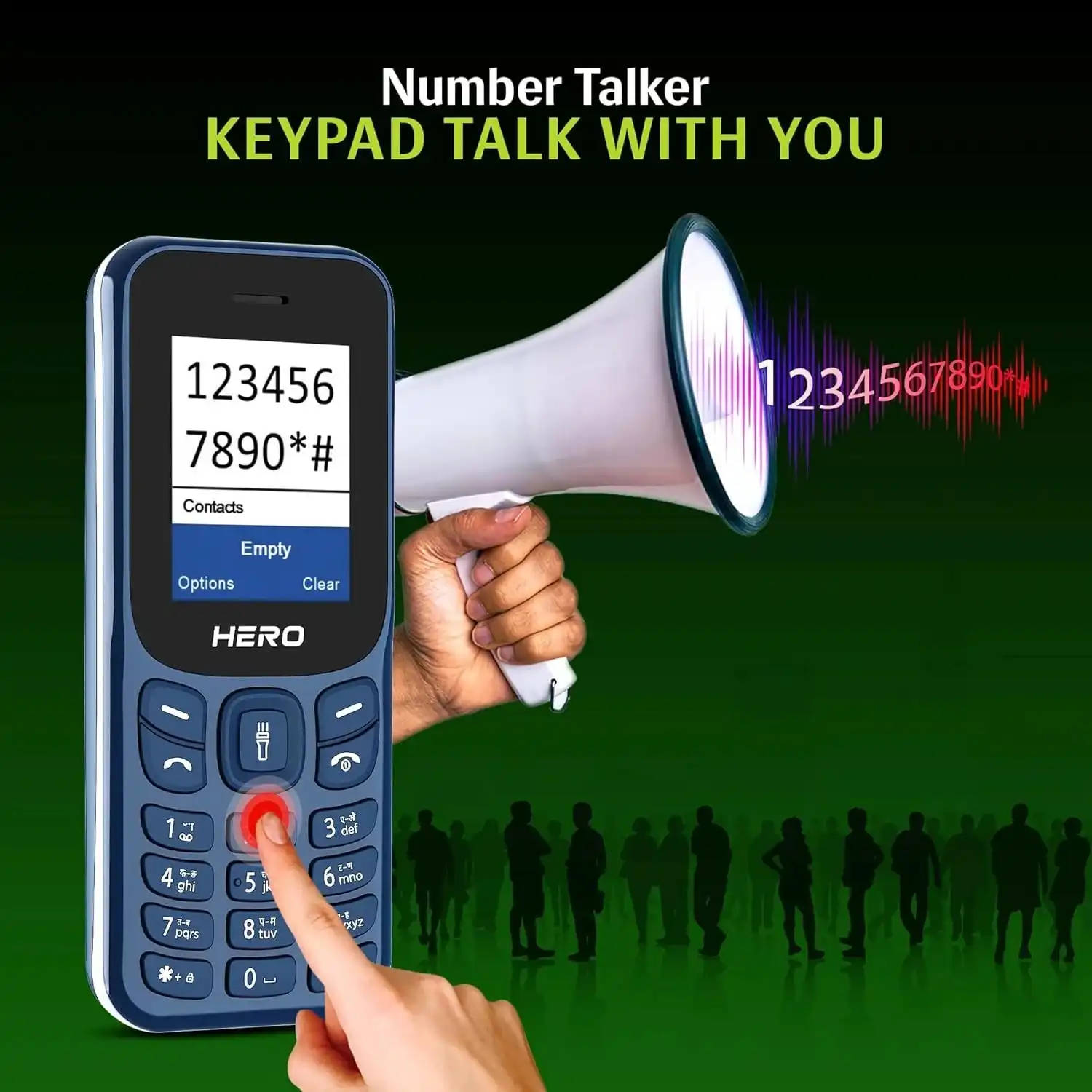 Product image of Lava Hero 2025 Dual SIM Keypad Phone – 1.8" Display, FM Recording, Bluetooth & 32GB Memory Support