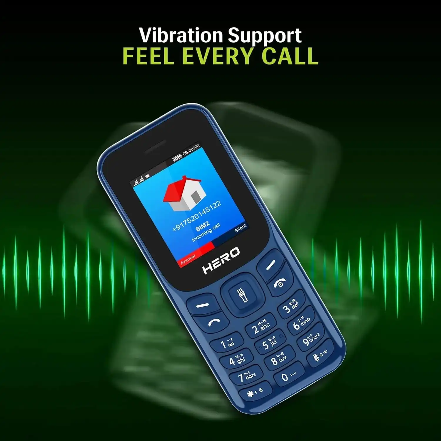 Product image of Lava Hero 2025 Dual SIM Keypad Phone – 1.8" Display, FM Recording, Bluetooth & 32GB Memory Support