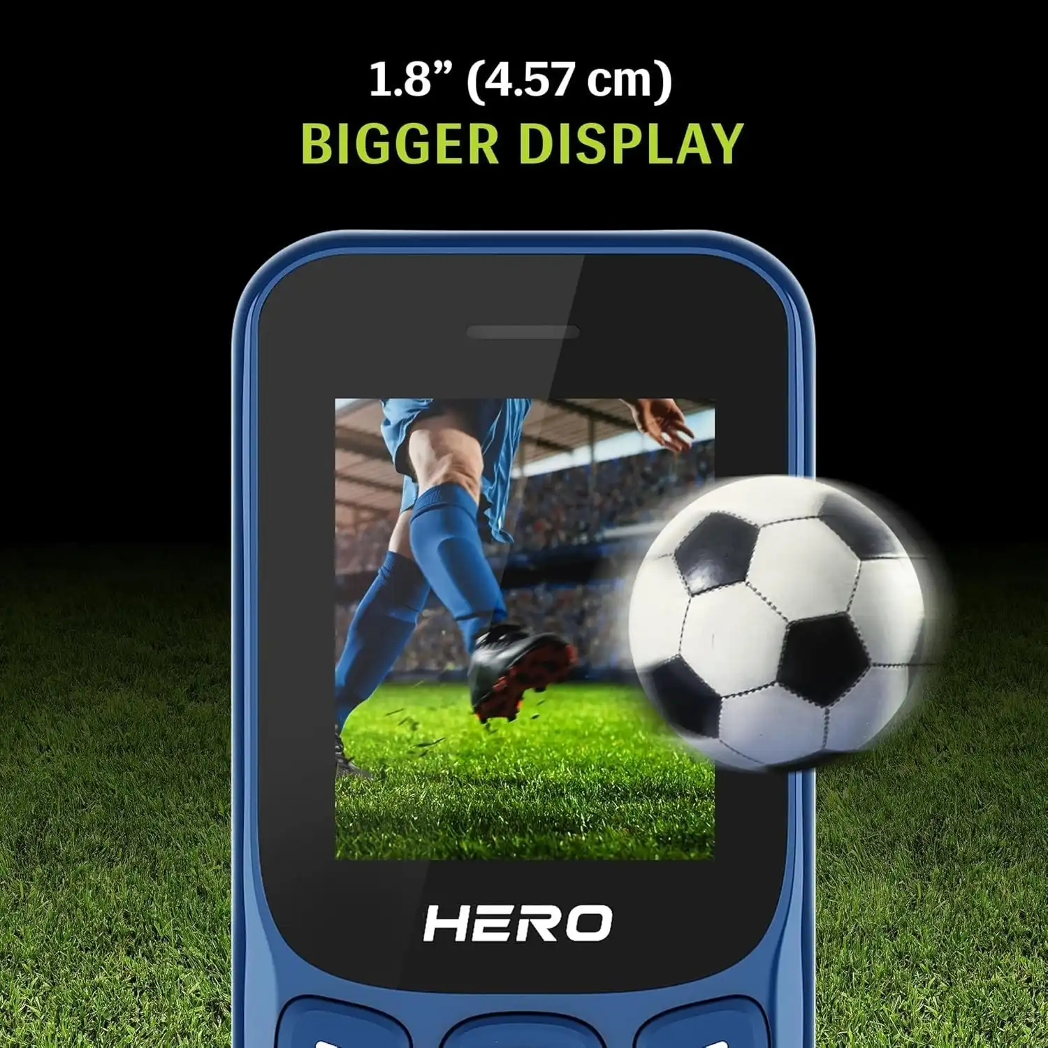 Product image of Lava Hero 2025 Dual SIM Keypad Phone – 1.8" Display, FM Recording, Bluetooth & 32GB Memory Support