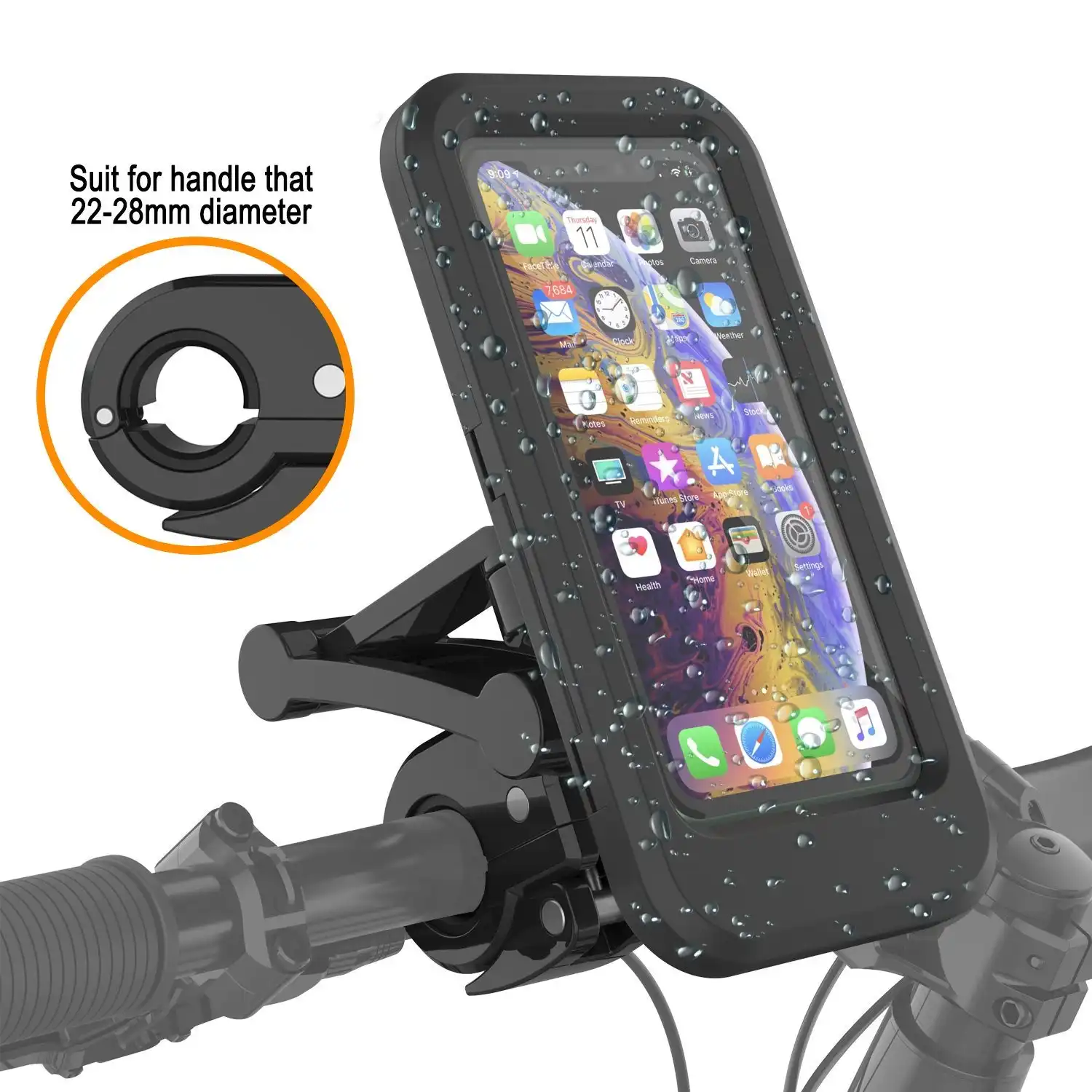 Product image of Waterproof Bike Mobile Phone Holder Bag – Bicycle & Motorcycle Handlebar Phone Stand Case
