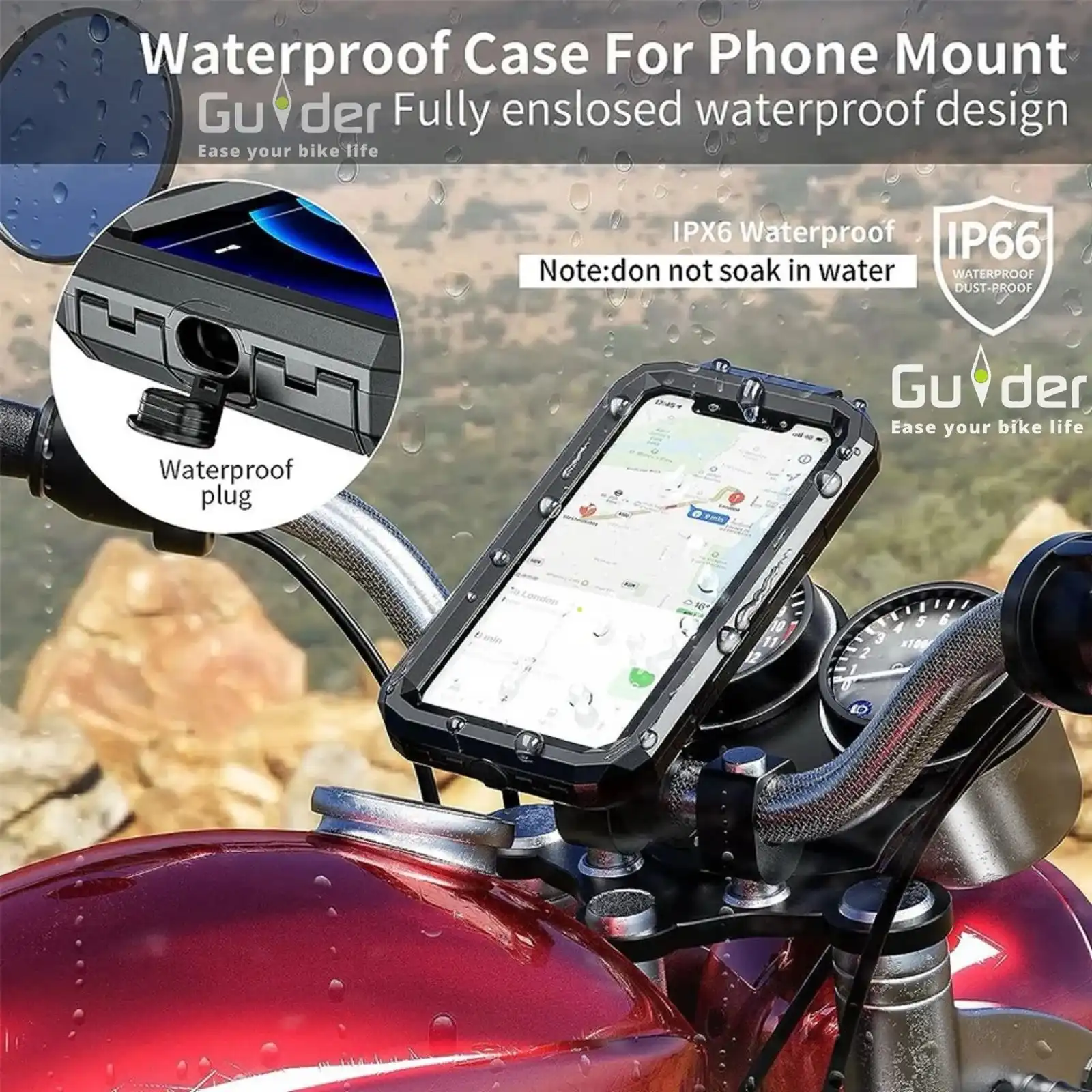 Product image of Waterproof Bike Mobile Phone Holder Bag – Bicycle & Motorcycle Handlebar Phone Stand Case