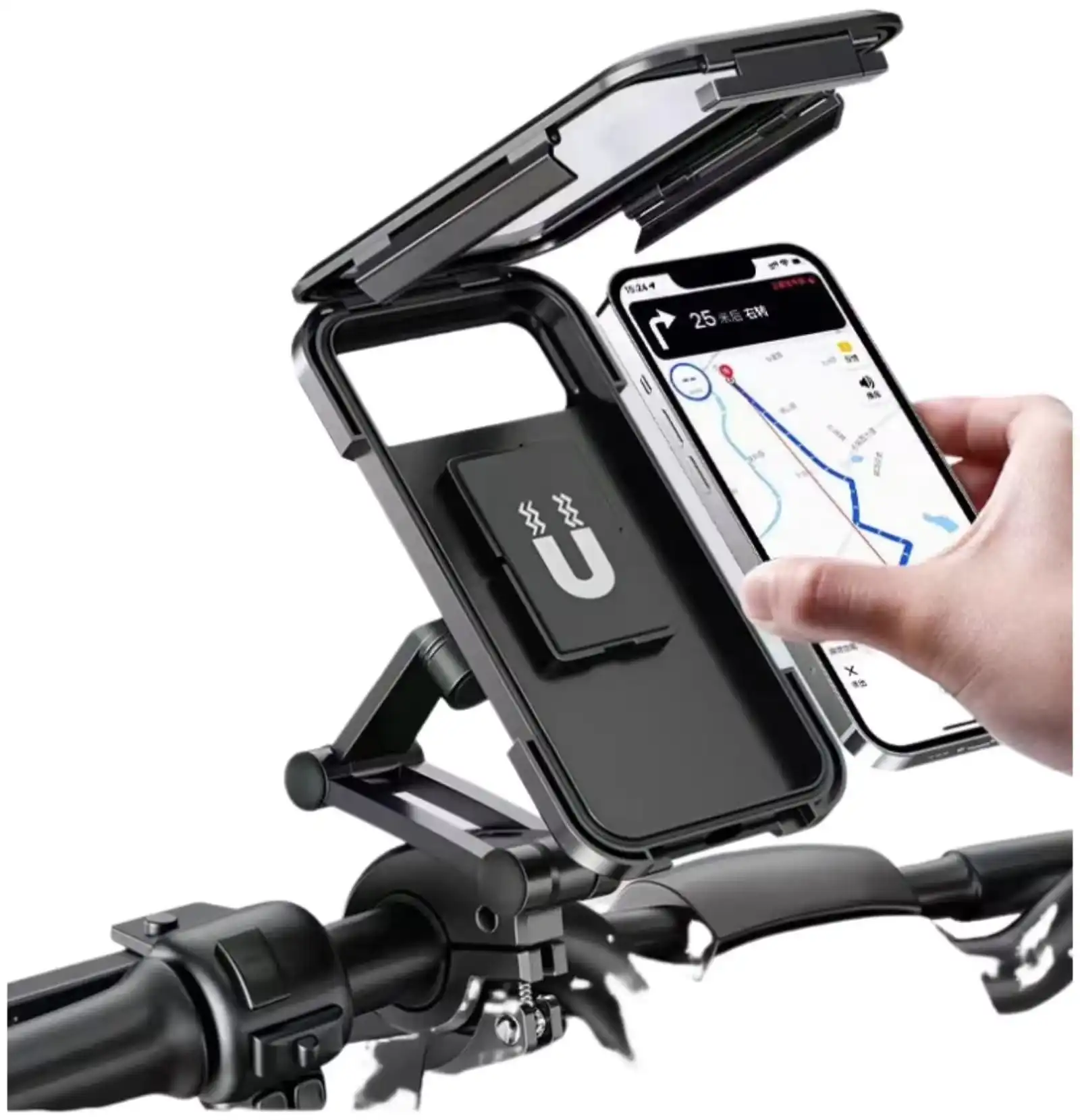 Product image of Waterproof Bike Mobile Phone Holder Bag – Bicycle & Motorcycle Handlebar Phone Stand Case