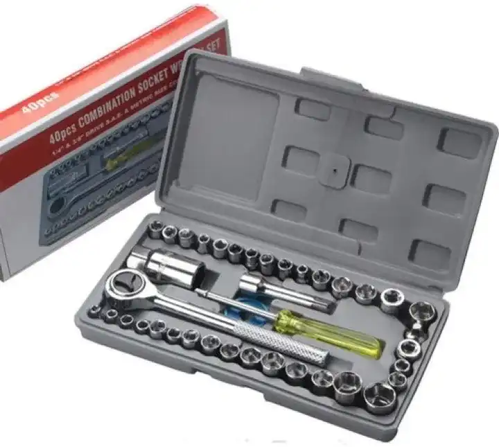 Product image of 40-in-1 Wrench Tool Kit Set with Screwdriver & Socket Set – Multi-Purpose Repair Tool Box for Home & Vehicle