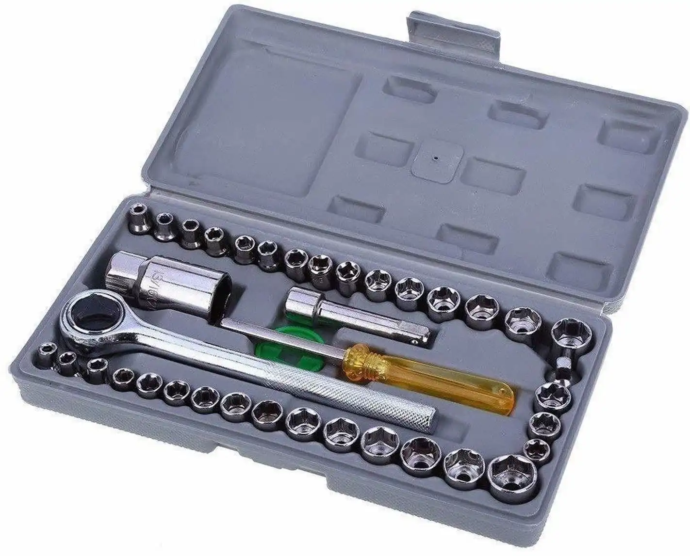 Product image of 40-in-1 Wrench Tool Kit Set with Screwdriver & Socket Set – Multi-Purpose Repair Tool Box for Home & Vehicle