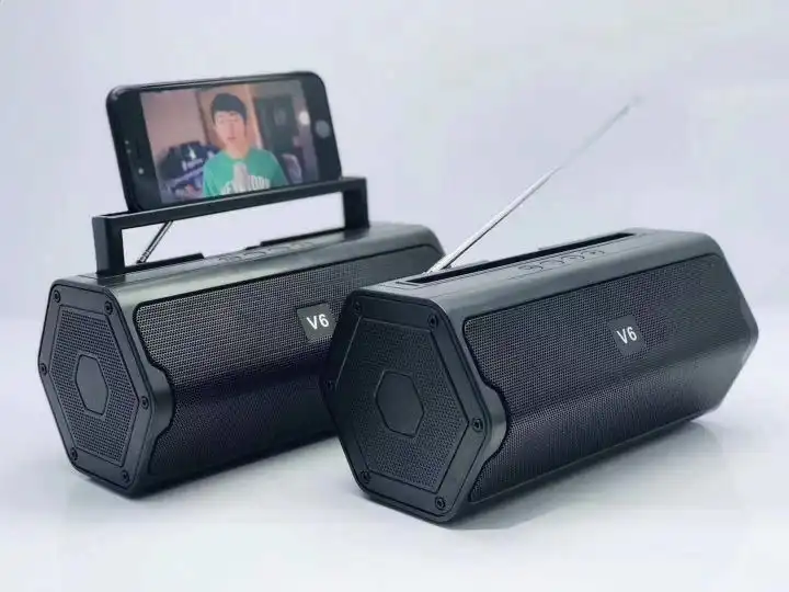 Product image of V6 Wireless Portable Bluetooth Speaker – Bluetooth 4.0, FM Radio, USB, TF Card & AUX Support