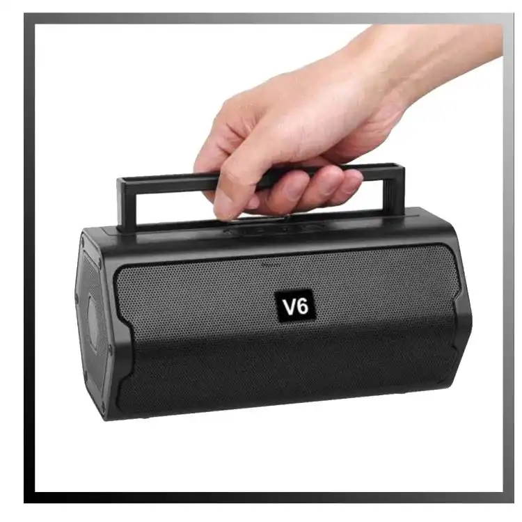 Product image of V6 Wireless Portable Bluetooth Speaker – Bluetooth 4.0, FM Radio, USB, TF Card & AUX Support