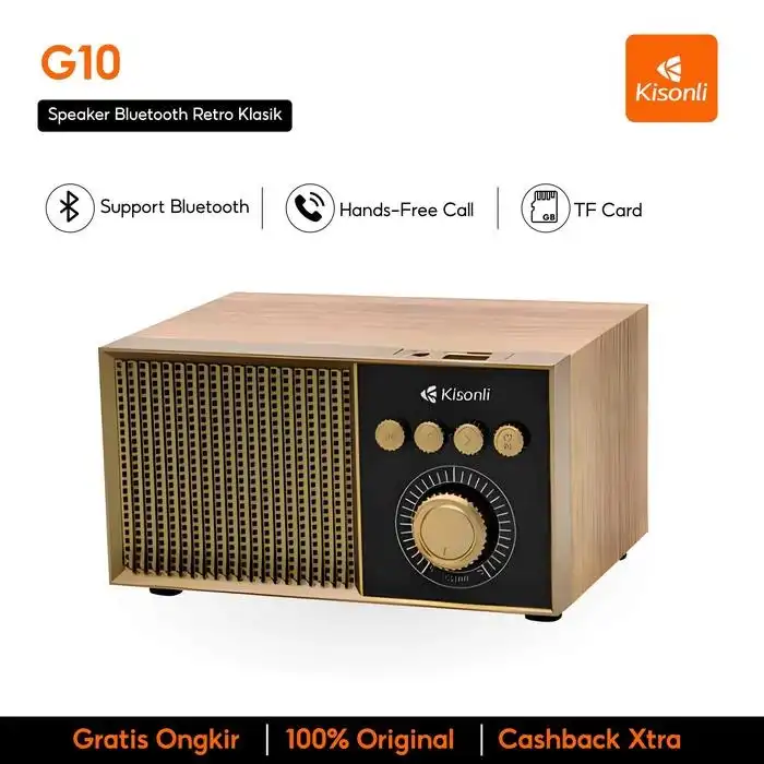 Product image of Kisonli G10 Portable Bluetooth Speaker with LED Light – 5W Wireless Speaker with FM, USB, TF Card & AUX