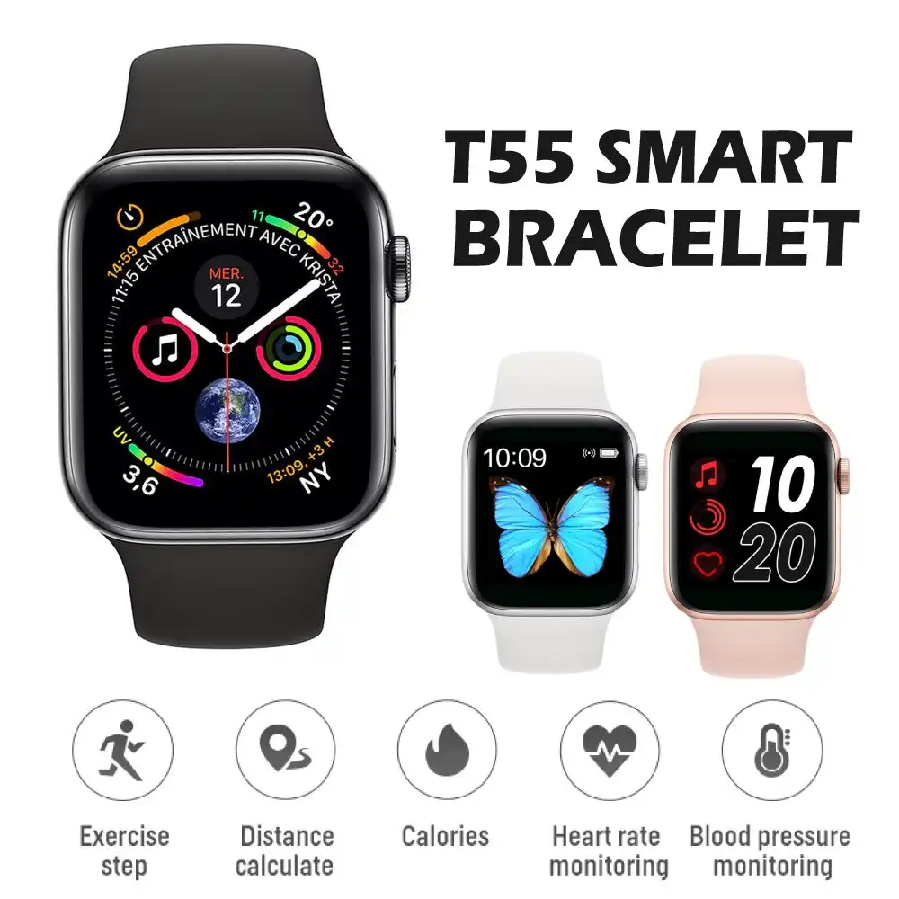 Product image of T55 Smart Watch – 1.54" Full Touch HD Display, IP67 Water Resistant Fitness Tracker for Men & Women