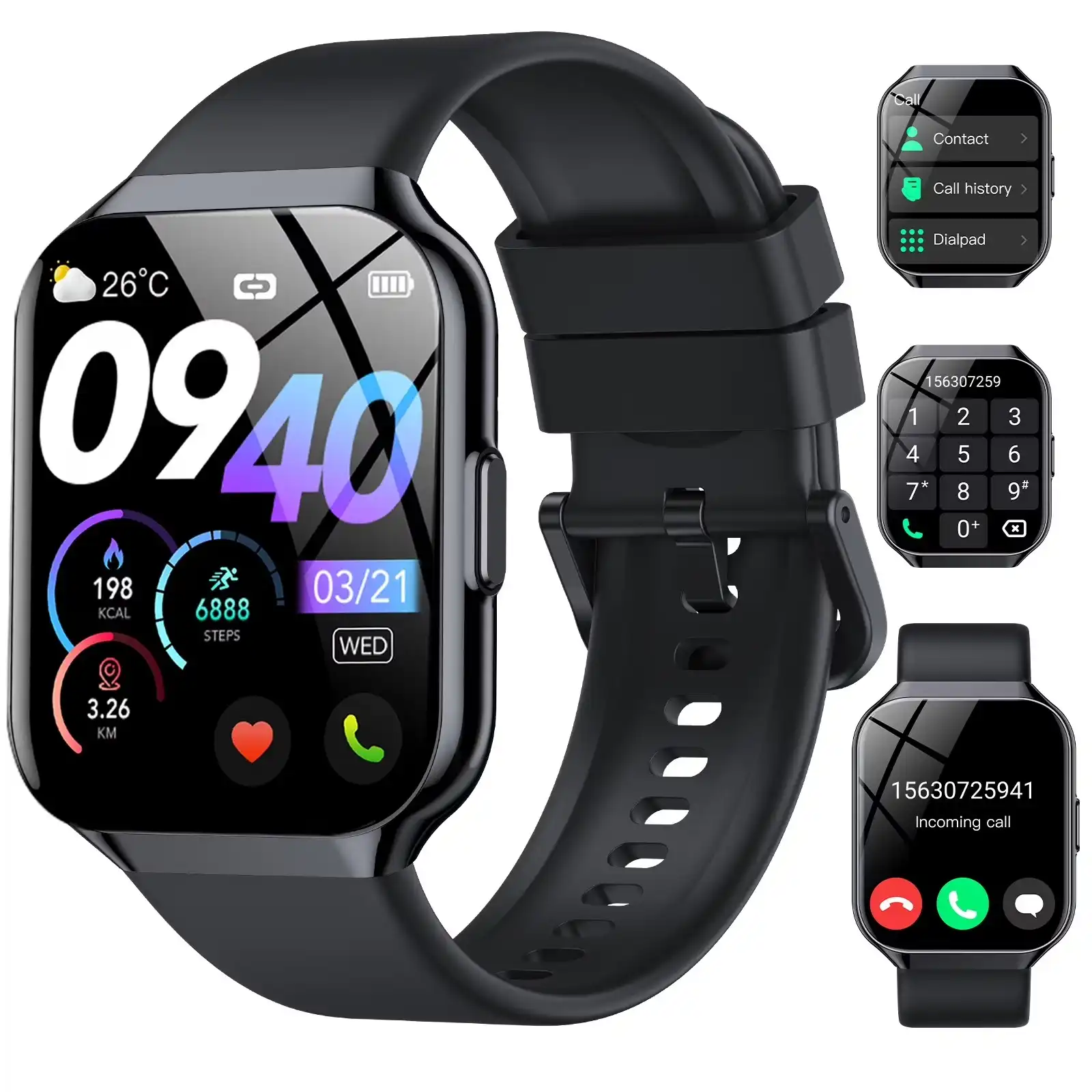 Product image of T55 Smart Watch – 1.54" Full Touch HD Display, IP67 Water Resistant Fitness Tracker for Men & Women