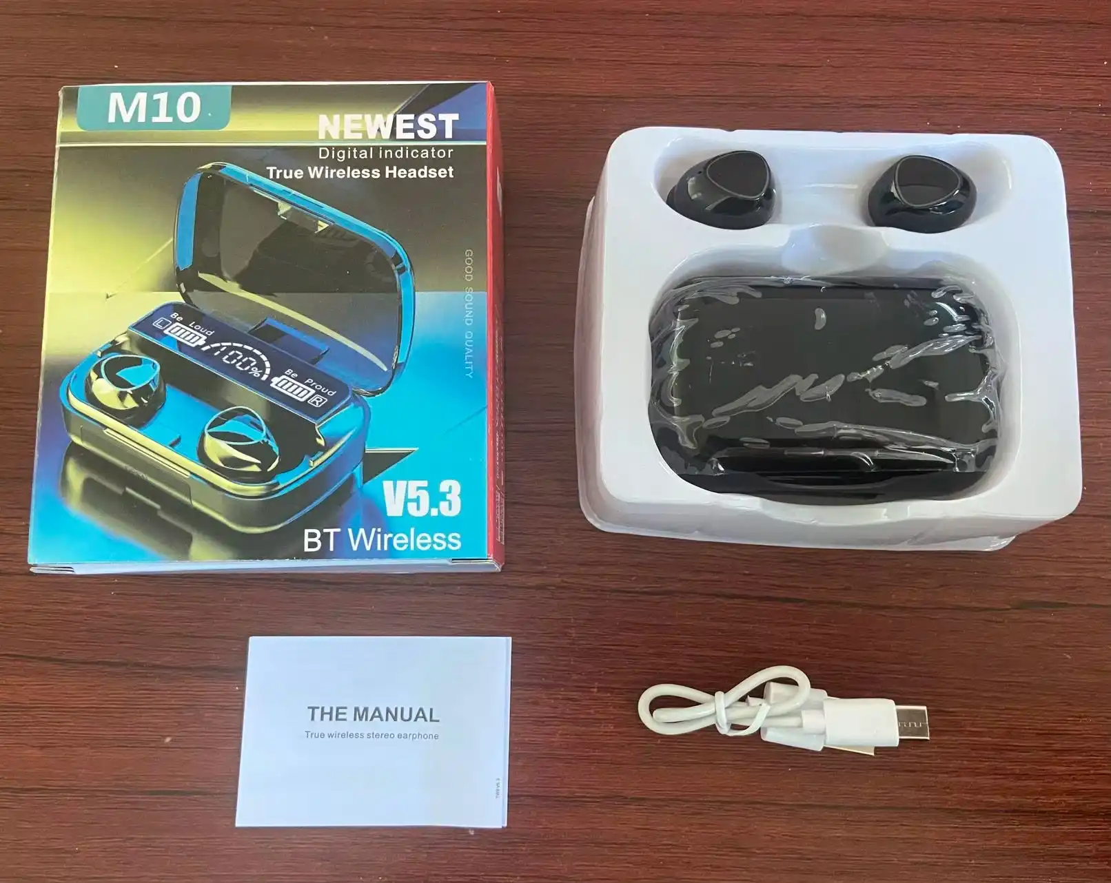 Product image of M10 TWS Wireless Earbuds – Bluetooth 5.0 9D Stereo Sound with Deep Bass, Touch Control & Charging Case