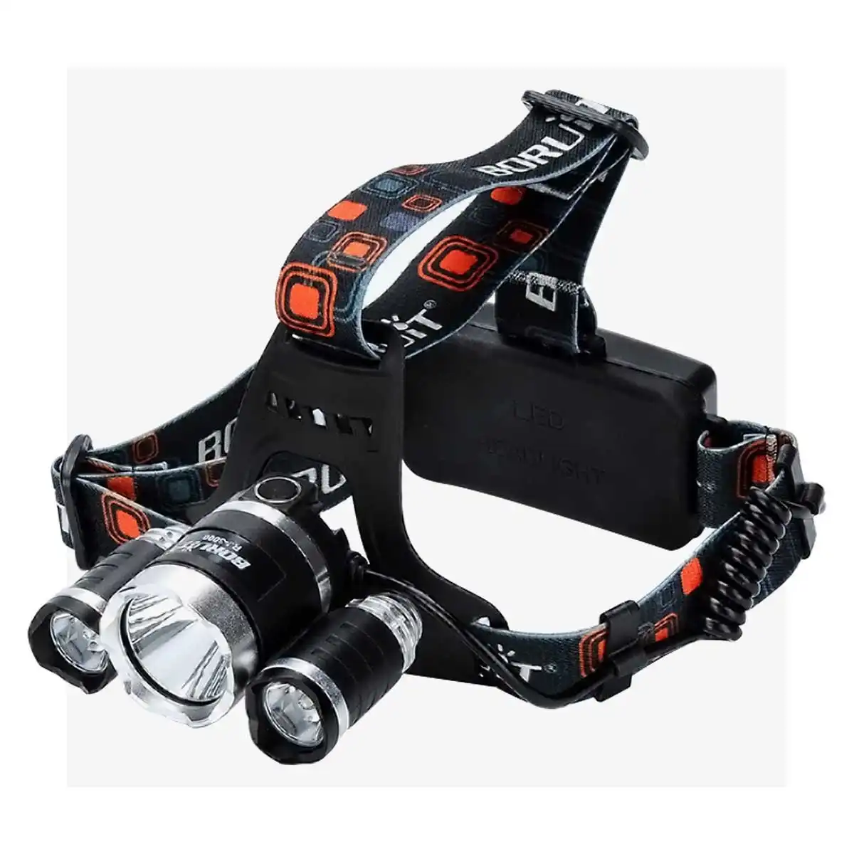 Product image of 3×T6 High Power Rechargeable LED Headlamp – 3 Light Modes with 2×18650 Batteries & Charger
