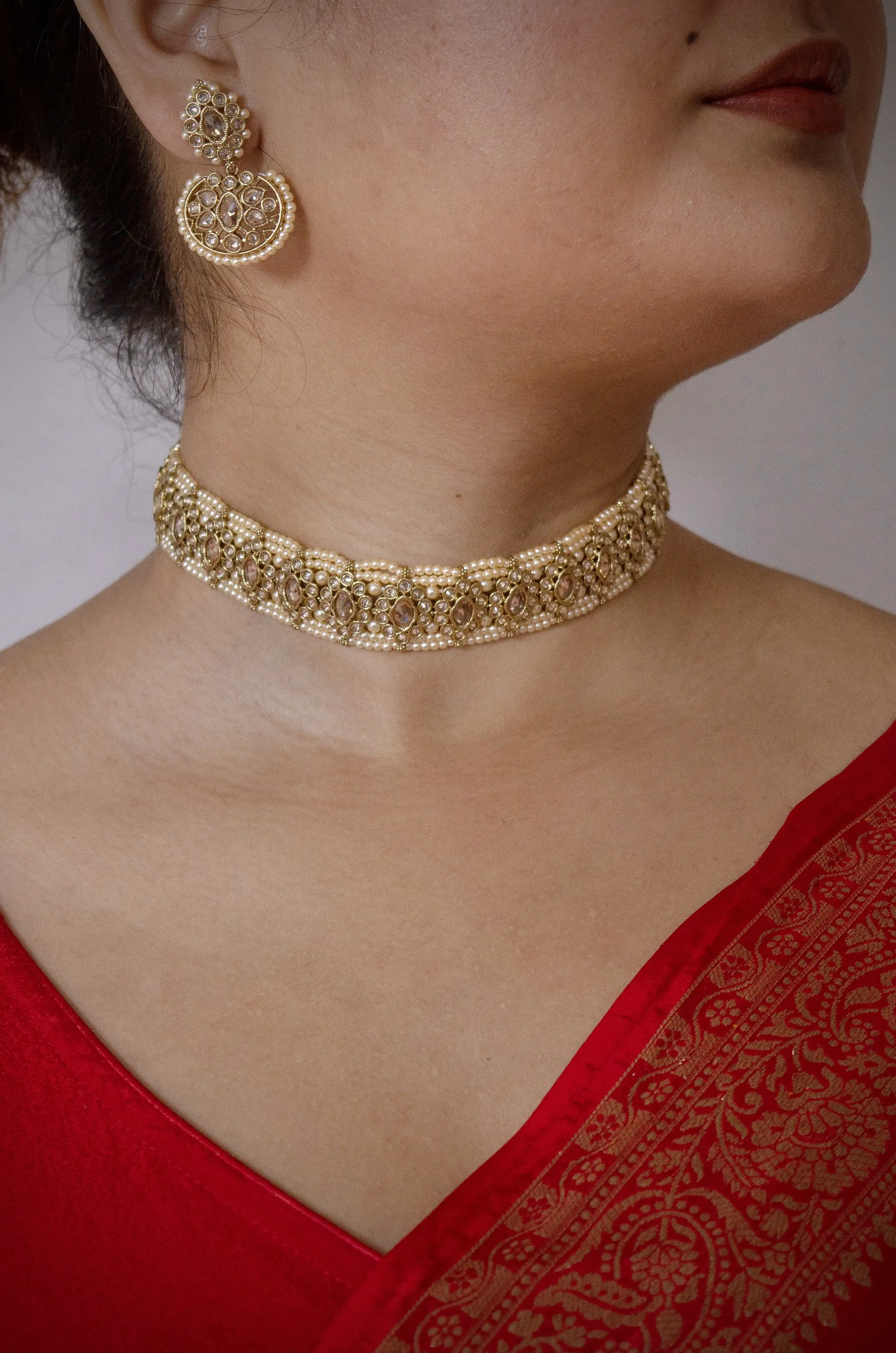Product image of Pearl Choker Necklace Set
