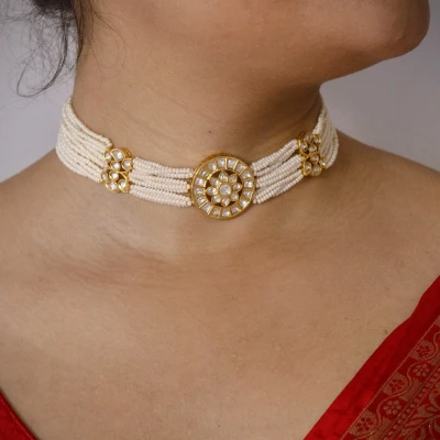 Image of Kundan Choker Necklace Set